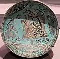 Bowl with Majlis scene by a pond, by Abu Zayd, Iran, dated 1186, MMA.[154]