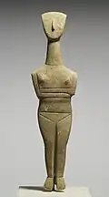 Cycladic Female Figurine, c. 2500–2400 BCE, 41.5&nbsp;cm (16.3&nbsp;in) high