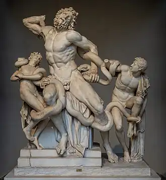Laocoön and His Sons, Greek, (Late Hellenistic), perhaps a copy, between 200 BCE and 20 CE, white marble, Vatican Museum