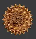 Gold roundel, 11th century Iran. It "exemplifies the refinement of Seljuq goldsmithing".[180][181]