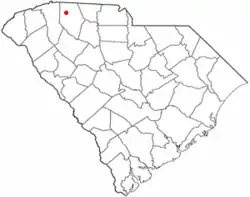 Location of Inman, South Carolina