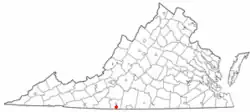 Location of Ridgeway, Virginia